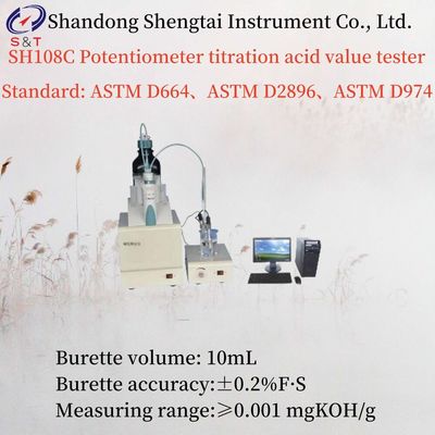 Measuring Range ≥0.001 Mgkoh/G Potentiometer Titration Acid Value Tester Burette Volume 10ml