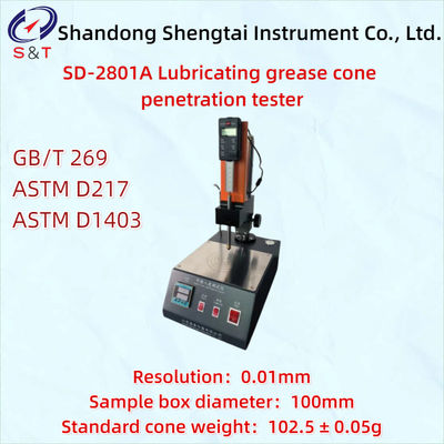 Manual Grease Cone Penetration Tester ASTM D217 Time Error ＜± 0.1s Lift Stroke 0-70mm