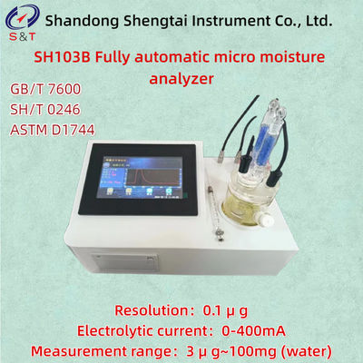 Fully Automatic Lubricant Micro Moisture Analyzer ASTM D1744 Coulomb Law Resolution 0.1μG