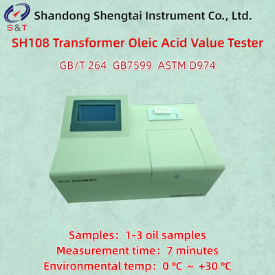 3 Образцы масла Трансформатор Олеиновая кислота Tester ASTM D974 Измерение 7min Мощность 300W
