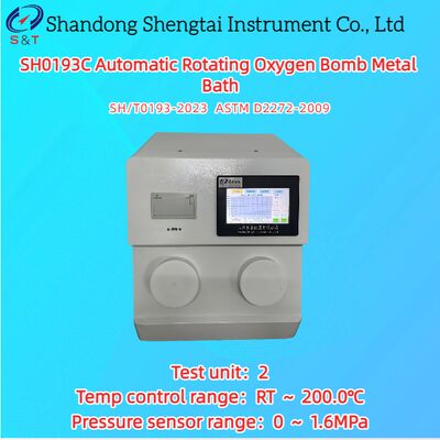 2-луночный автоматический вращающийся тестер кислородной бомбы 0 ～ 1.6 МПа RT ～ 200.0℃ ASTM D2272