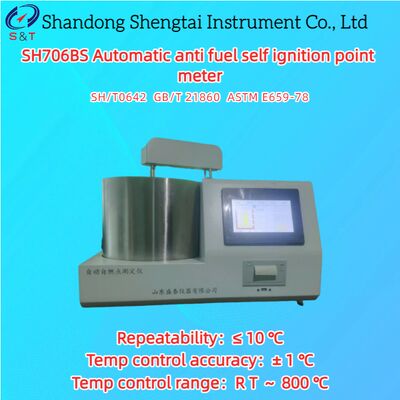 Автоматический антитопливный самозажигательный точкомер RT ?? 800 °C Повторяемость ≤10 °C ASTM DE659-78